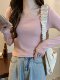 Basic Gray Ribbed Long-Sleeved Top That Exposes the Collarbone, Women's Early Autumn New Korean Style Slim Fit Short Top