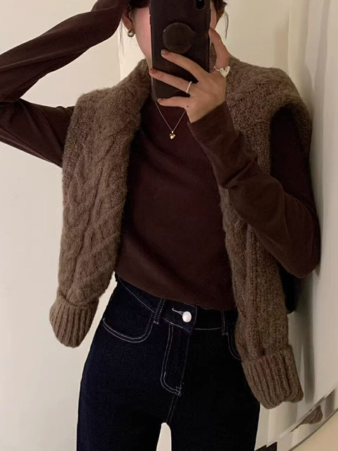 Solid Color Round Neck Long-Sleeve T-Shirt for Women, 2024 Spring New Style, Simple Basic Style, Soft and Comfortable Inner Layer Top ins