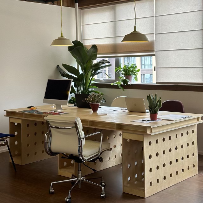 Simple Modern Computer Desk, Office-Specific Birch Marine Board Desk, Staff Desk, Conference Table, Long Table, Workbench