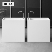 Pure White Rock board balcony outdoor floor-standing washbasin washbasin bathroom cabinet bathroom column basin customization