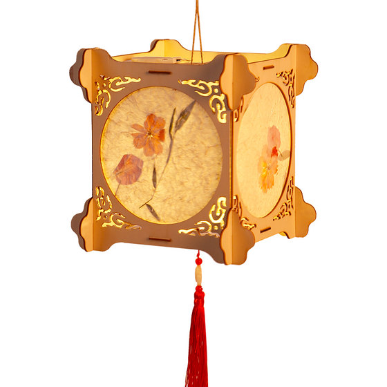 New Year and Spring Festival ancient style floral paper lanterns diy handmade material package Hanfu hand-held flower lantern palace lantern for children