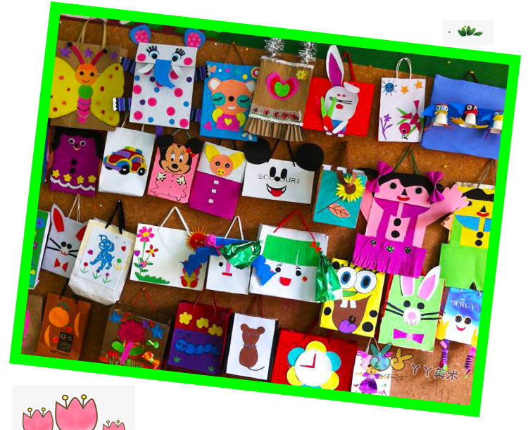 Túi giấy kraft trẻ em handmade tự làm bức tranh graffiti sản xuất thủ công mẫu giáo sáng tạo túi quà tặng nghệ thuật đồ chơi cho bé