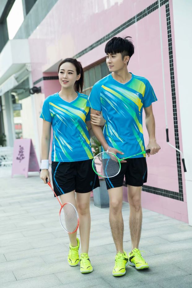Đàn ông và phụ nữ chất lượng cao với cùng một đoạn bóng chuyền quần áo bóng ném khí bóng chuyền tay áo ngắn cầu lông quần áo in ấn màu đen tùy chỉnh 	quần áo bóng chuyền nữ sát nách	