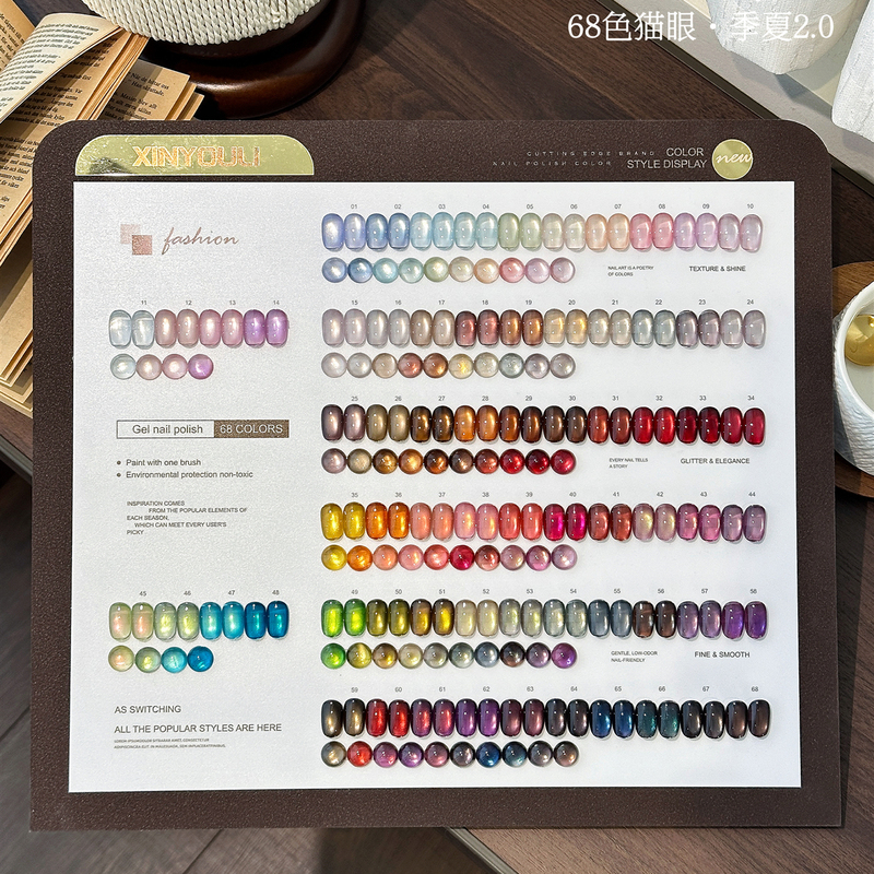 Yuyuli 68-Color Glass Bead Cat Eye Nail Polish Gel 2026 New Model Small Light Bulb Cat Eye Nail Salon Special Set Yuyuli 68-Color Glass Bead Cat Eye Nail Polish Gel 2026 New Model Small Light Bulb Cat Eye Nail Salon Special Set