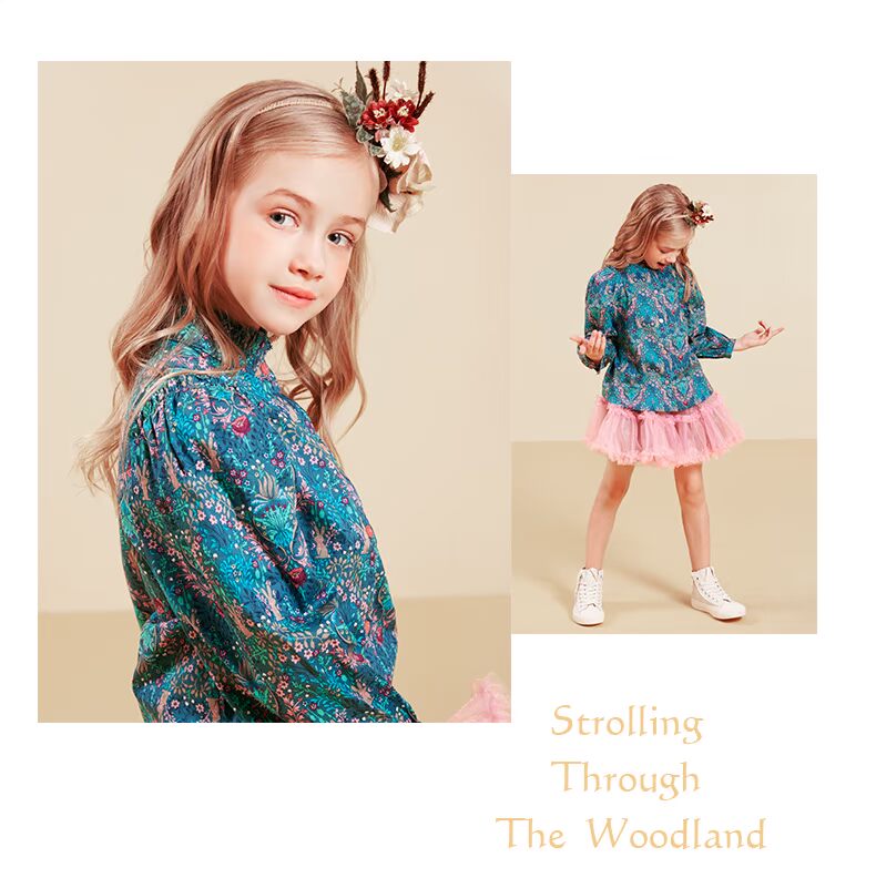 Áo sơ mi nữ mùa thu đông dài tay cotton 2018 áo sơ mi trẻ em mới trong áo sơ mi nữ trẻ em thời trang áo sơ mi hoa 5280 shop trẻ em