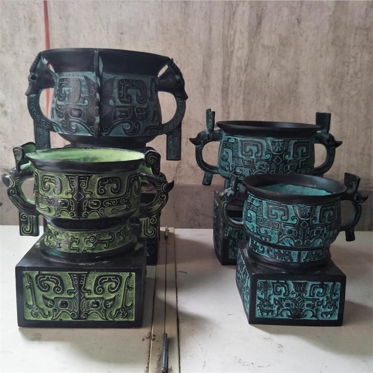 Bronze ware Wulking Wang Zheng Bronze Basket of Bronze Basin Props Living Room Bogu Shelf Collection Decoration decoration