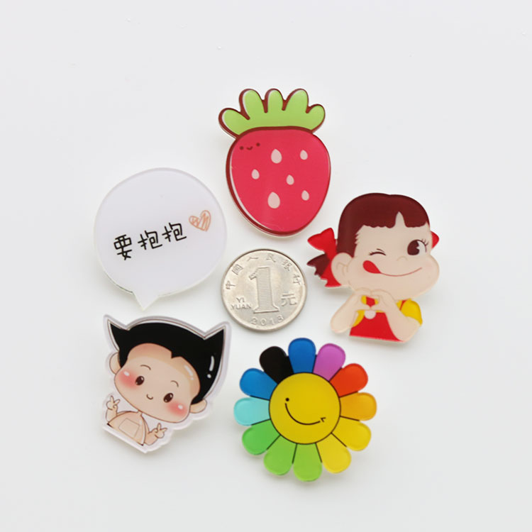 Ins net đỏ dễ thương hoạt hình trâm bé gái mặt trời không xấu huy hiệu acrylic Nhật mềm mềm có thể làm vá - Trâm cài ghim cài áo cao cấp