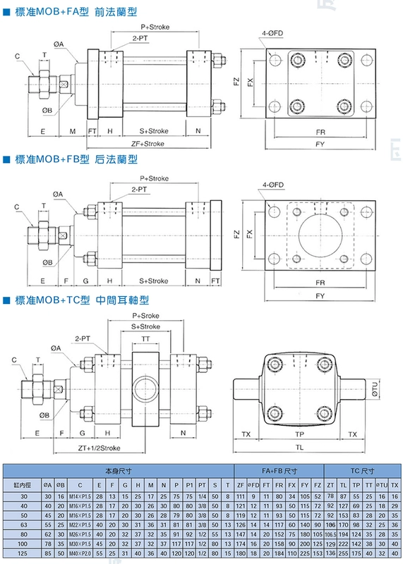 xilanh thủy lực 80 tấn MOB trục đầu ra kép có thể điều chỉnh thì xi lanh thủy lực xi lanh thủy lực nâng hai chiều nhỏ MODA80/100/125 xi lanh thủy lực mini điều khiển xi lanh thủy lực