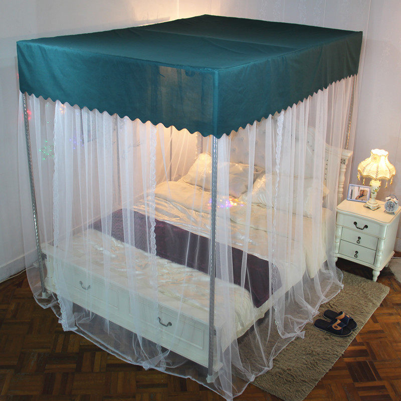 Home dust-proof mosquito nets Shading Encryption Shield Grey Plus Coarse 1 5 m Floor Stainless Steel Bracket 1 8m Double beds