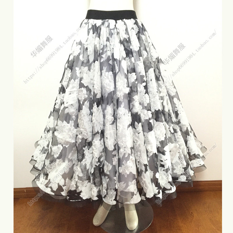 New modern dance half-length practice skirt social dance big swing skirt promotion national standard dance princess long skirt HC071