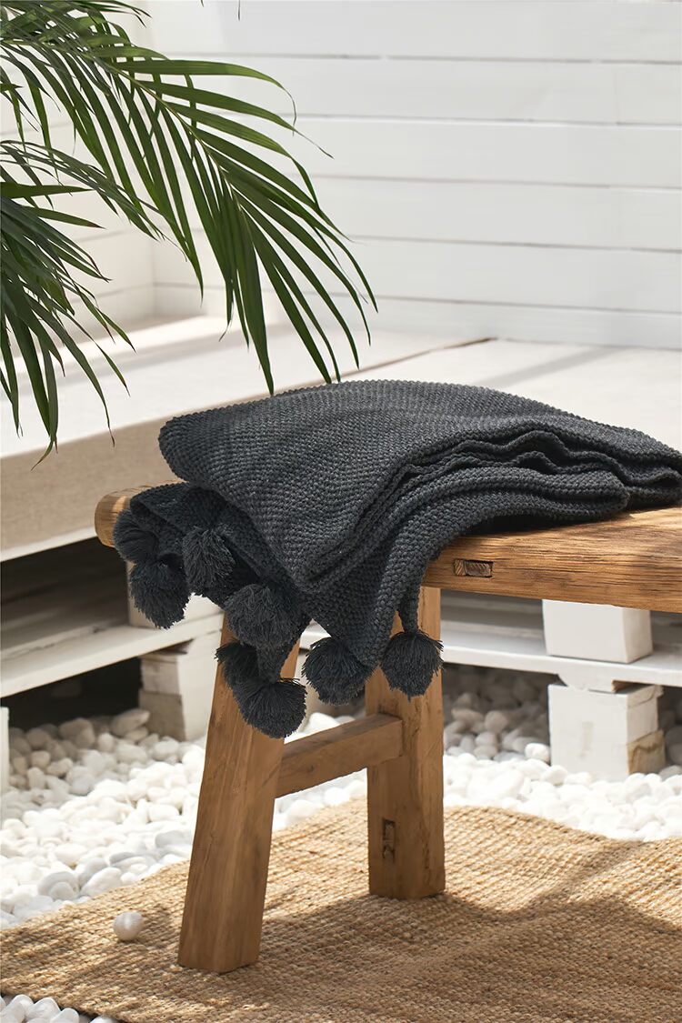 Ghế sofa Bắc Âu phòng mô hình trang trí chăn thú chăn mền tua đơn màu đơn giản mất chăn giường Blanket - Ném / Chăn chăn nỉ mùa đông