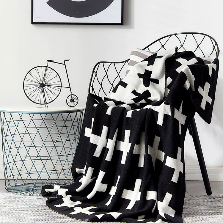 Nordic xe đẩy mùa đông sofa chăn bông chăn bìa thời trang giản dị đi chăn lười biếng ngủ chăn mền đơn - Ném / Chăn mền tuyết nhung