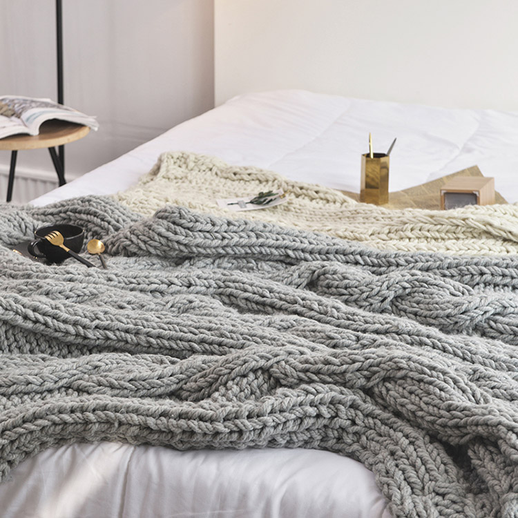 Nordic trang trí phòng mô hình chăn handmade sáng tạo chuẩn bị chăn mền giường đơn sofa và bữa sáng mất một chăn dày thường - Ném / Chăn chăn nỉ dày mùa đông