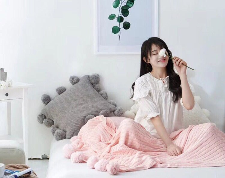 Mô hình Bắc Âu phòng trang trí chăn in đơn nap sofa giải trí chăn bông khăn choàng chăn giường đuôi chăn - Ném / Chăn chăn lông cừu nanara life