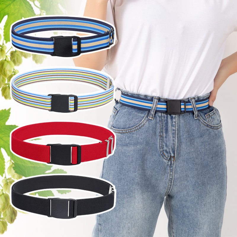 3CM elastic belt for boys and girls with children's belt indentation high school middle school fat - lazy army training belt