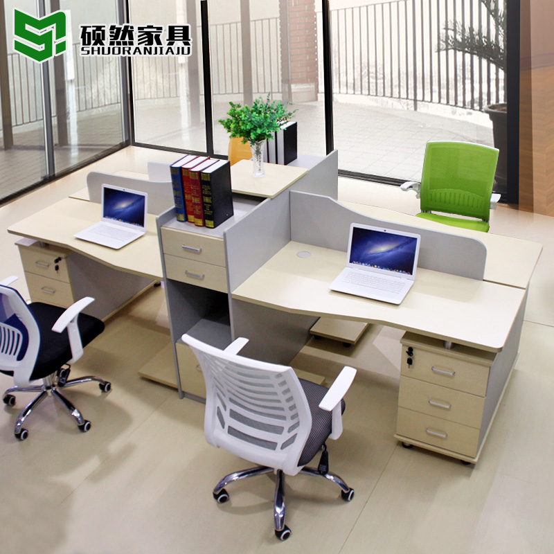 Guangzhou Office Furniture Simple Office Tables and Chairs Staff Tables Screen Work Seat Staff Tables 2 4 6