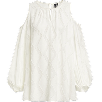 Hongxiu Shopping Mall Same Style HOPESHOW Scented Chiffon Shirt Summer 2024 New Womens Ribbon Diamond Top