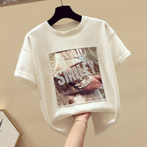 South Korean white t-shirt female short sleeve 2021 Summer new short style Loose Design Sense Pure Cotton Thin blouses