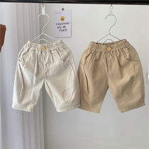 Summer boys cotton shorts 2021 summer clothes childrens middle pants baby casual pants boys Five-seveN out wear tide