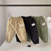 2021 autumn new boys Joker overalls pants casual pants children spring and autumn cotton trousers baby children pants