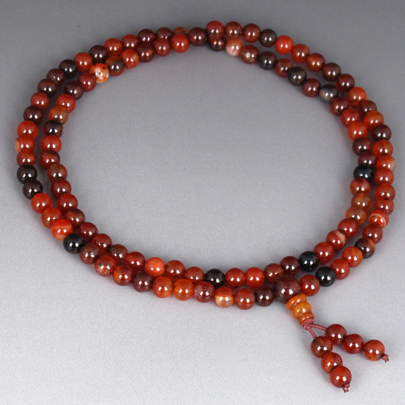 Blemish tangled silk agate 108 Buddha bead beads rosary beads hand string knot Buddha beads chanting supplies ancient style jewelry clearance