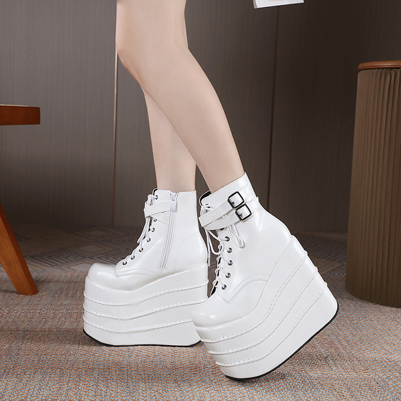 2026 Cosplay Stage Boots 16cm Platform Thick-Soled Waterproof Platform Unisex Performance Short Boots