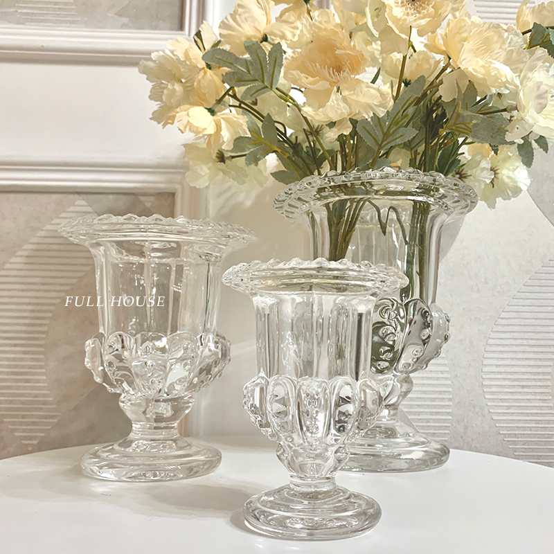 ins modern minimalist Nordic vase Crystal tall European floor-to-ceiling flower arrangement glass living room hydroponic dry flower