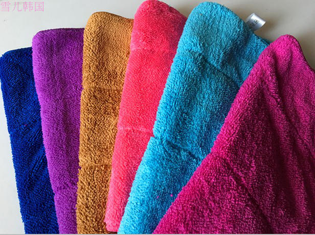 South Korea thickened double layer of small rag floor kitchen furniture with a square towel to absorb water without dropping Mao 18 * 25-Taobao