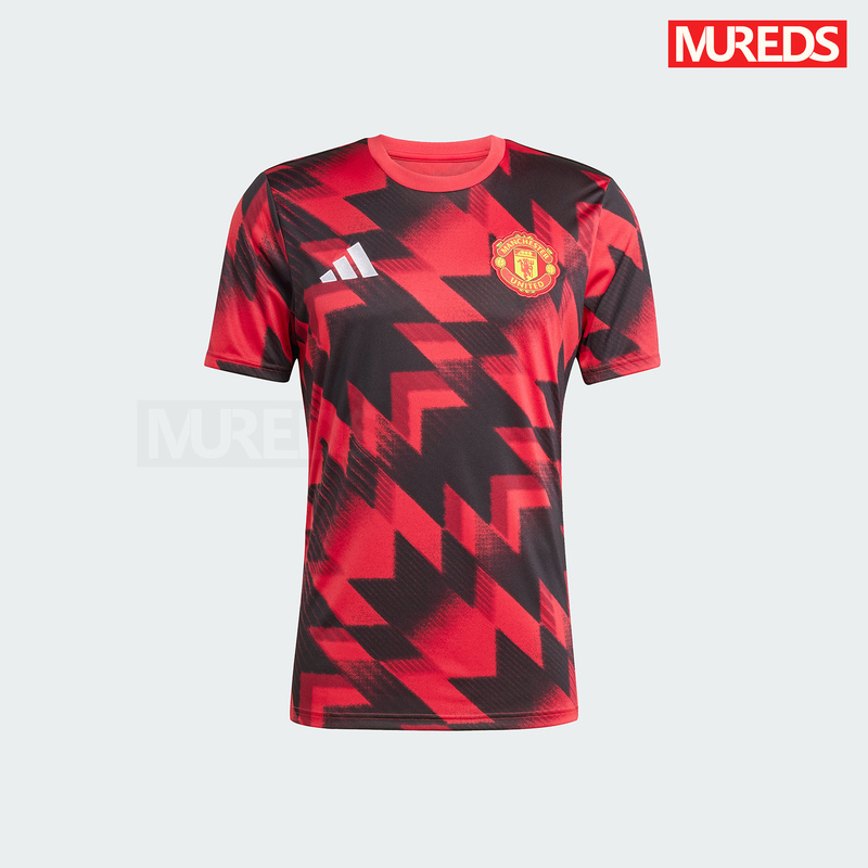 Manchester United's Official Authentic Adidas 25/26 Season Team-Style Pre-Match Training Warm-Up Jersey Jp3233