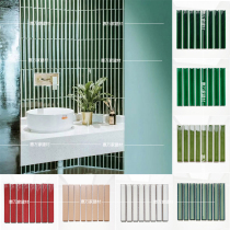 Green long concave ceramic mosaic bathroom wall tiles home decoration main material personalized bar tiles