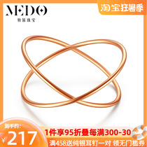 18K gold ring female cross ring European and American wind minimalist fashion personality surround ring index finger ring tail ring tail ring