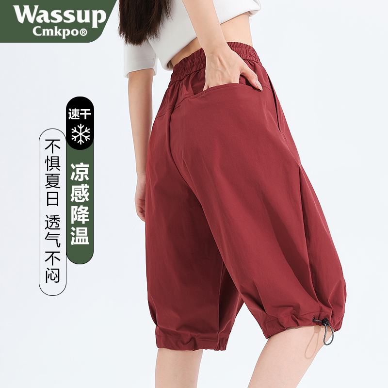 Wassup Cmkpo Ice Silk Capri Pants for Women, Summer Thin Quick-Drying Pants, Outdoor Running and Hiking Pants, Work Shorts Wassup Cmkpo Ice Silk Capri Pants for Women, Summer Thin Quick-Drying Pants, Outdoor Running and Hiking Pants, Work Shorts