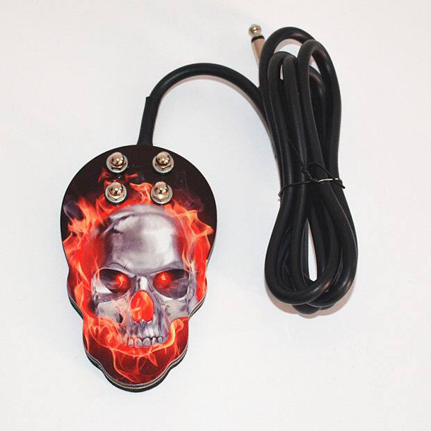 Бодиарт 不锈钢加厚骷髅纹身脚踏 脚踏开关 勾线 纹身电源 纹身器材 踏板