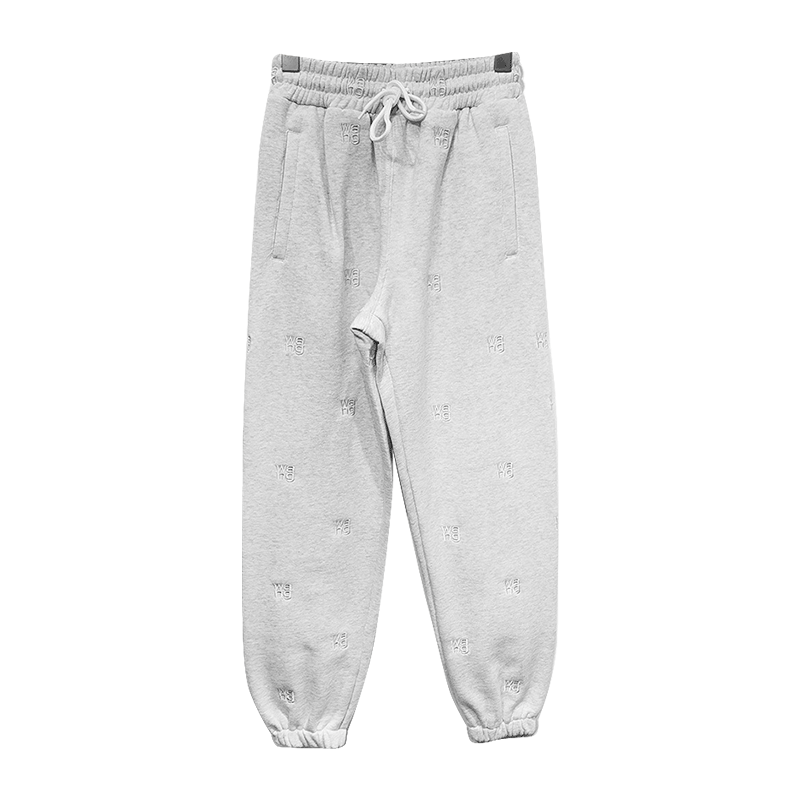 GreyKrazy letter Embroidery sweatpants  female 2021AW king Frenulum leisure time Tie one's feet Sports pants cotton material Long pants