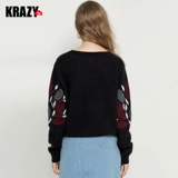 Krazy Элегантный ретро трикотажный свитер для отдыха, принт