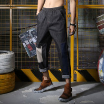 GENANX Lightning Tide Brand Jeans Men Spring Loose Straight Contrast denim Pants Men Hip Hop Trend