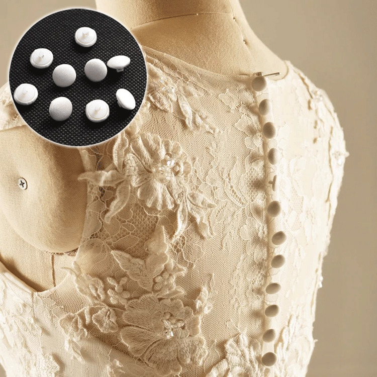 High-grade satin cloth bag button wedding dress back button coat windbreaker button handmade diy accessories accessories white