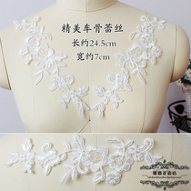 New wedding dress flower white car bone lace flower lace accessories handmade DIY jewelry headwear flower patch