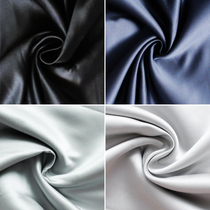 Black gray Taiwan thick satin imported 395 wedding satin fabric dress small light thick satin cos hand-painted fabric
