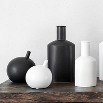 ladylike simple sketch style creative black and white ceramic vase ornaments living room dried flower vase Nordic