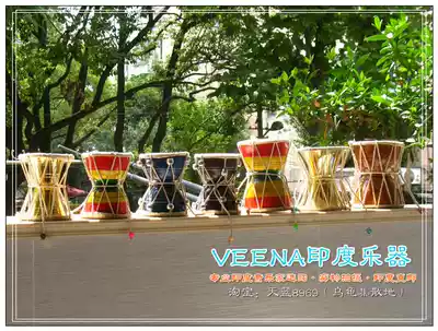 VEENA Indian musical instrument] damaru solid wood brass sheepskin double-sided Shiva drum Om namah shivay