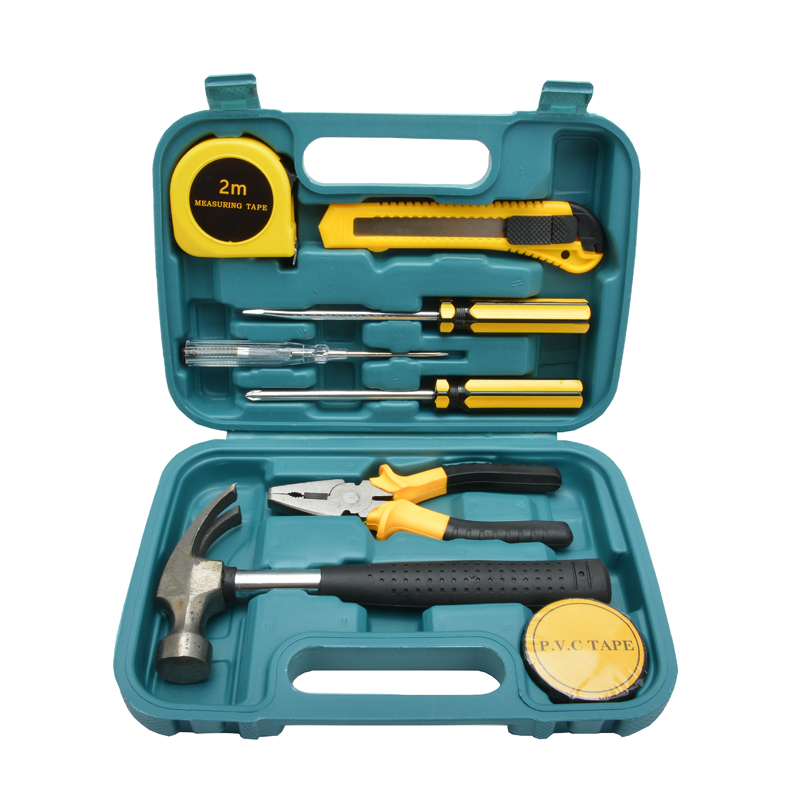 9 piece of household tool set Auto hardware tool 9PC toolbox Vehicle insurance gift