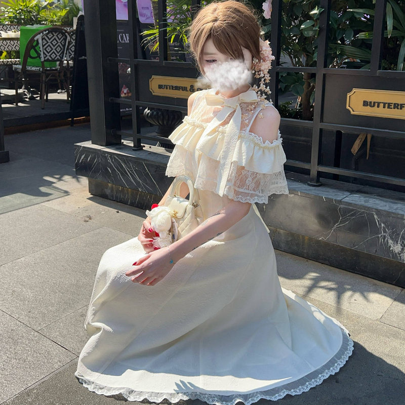Mori Girl Style Original Design, Wants to Go to the Beach, Small and Delicate, Clear and Gentle, Sweet Long Dress
