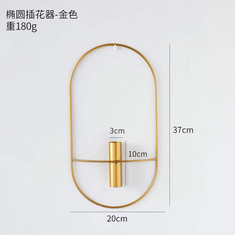 Oval Flower Arrangement - GoldLight luxury Metal Wall hanging Wall decoration Home Furnishing Soft outfit collocation a living room bedroom wall Pendant Northern Europe ins Hanging decoration