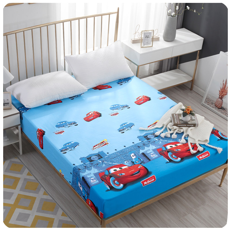 Lightning McQueen mattress cover cotton cartoon racing bedspread car mobilization bed bag children's non-slip mattress cover quilt cover