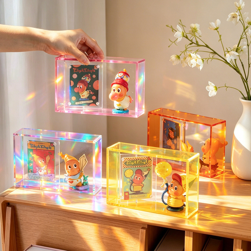 Double-Sided Transparent Acrylic Rotating Photo Frame Creative DIY Blind Box Figurine Storage Magnetic Small Card Display Picture Frame Double-Sided Transparent Acrylic Rotating Photo Frame Creative DIY Blind Box Figurine Storage Magnetic Small Card Display Picture Frame