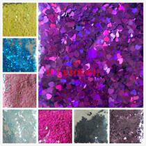 Laser Profiled Sequin 3mm Laser Loving Magic Color Blue Light Patches Peach Hearts Sequin Meryl Hearts-shaped sequin