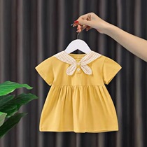 Girl dress Summer Summer Baby T - shirt 1 - 5 year old children dress girl Princess dress pure cotton