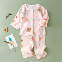 Baby cotton silk summer children air conditioning clothesBaby boy and girls home suit baby silk sweater
