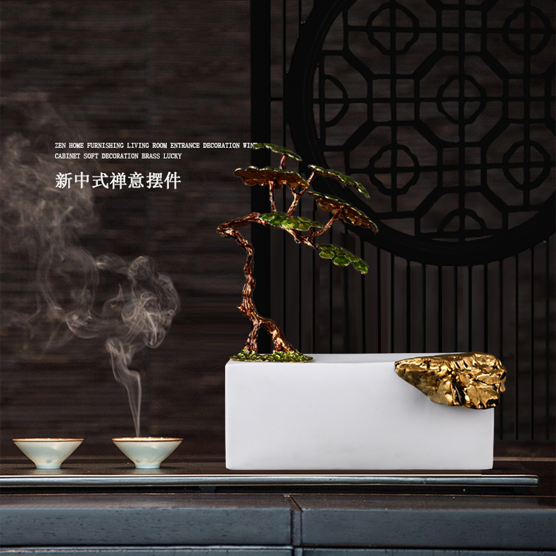 New Chinese enamel Enamel Meditation Swing Piece Home Xuanguan Tabletop Decoration Living-room Book House Simple Wind Ceramic Furnishing